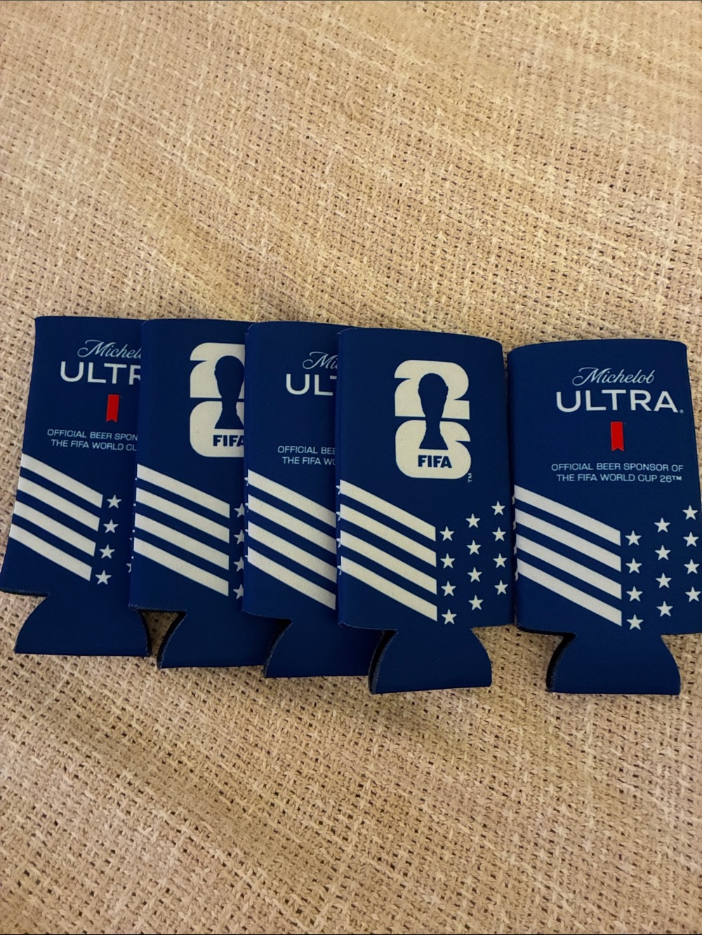 FIFA World Cup 2026 Michelob Ultra Blue Can Cooler Sleeve - Pack of 5
